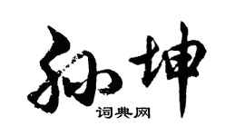 胡问遂孙坤行书个性签名怎么写