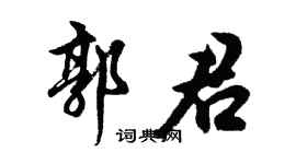 胡问遂郭君行书个性签名怎么写
