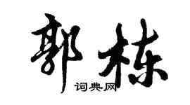 胡问遂郭栋行书个性签名怎么写