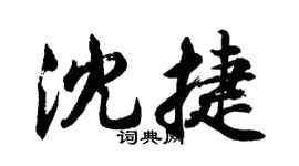 胡问遂沈捷行书个性签名怎么写