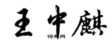 胡问遂王中麒行书个性签名怎么写