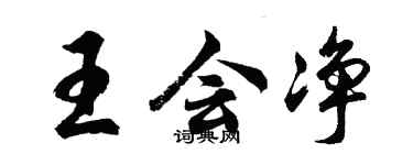 胡问遂王会净行书个性签名怎么写