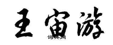 胡问遂王宙游行书个性签名怎么写