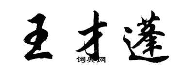 胡问遂王才蓬行书个性签名怎么写
