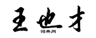 胡问遂王也才行书个性签名怎么写