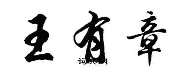 胡问遂王有章行书个性签名怎么写