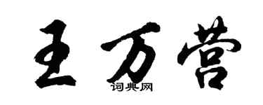 胡问遂王万营行书个性签名怎么写