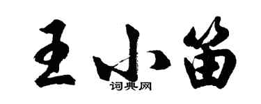胡问遂王小笛行书个性签名怎么写