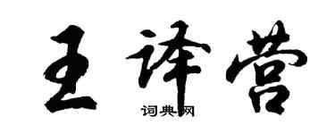 胡问遂王译营行书个性签名怎么写
