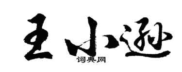 胡问遂王小逊行书个性签名怎么写