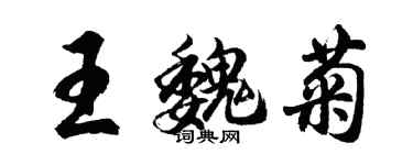 胡问遂王魏菊行书个性签名怎么写