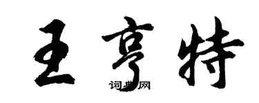 胡问遂王亨特行书个性签名怎么写