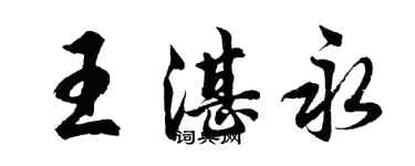 胡问遂王湛永行书个性签名怎么写