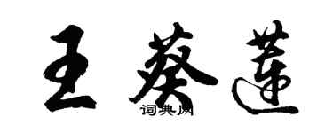 胡问遂王葵莲行书个性签名怎么写