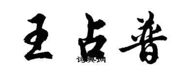 胡问遂王占普行书个性签名怎么写