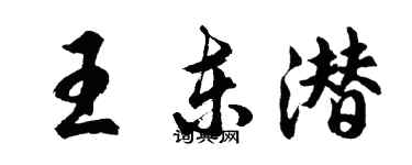 胡问遂王东潜行书个性签名怎么写