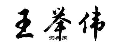 胡问遂王举伟行书个性签名怎么写