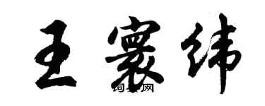 胡问遂王寰纬行书个性签名怎么写