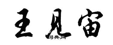 胡问遂王见宙行书个性签名怎么写