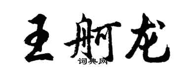 胡问遂王舸龙行书个性签名怎么写