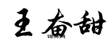 胡问遂王奋甜行书个性签名怎么写