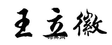 胡问遂王立徽行书个性签名怎么写