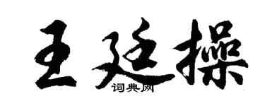 胡问遂王廷操行书个性签名怎么写