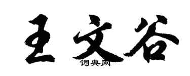 胡问遂王文谷行书个性签名怎么写
