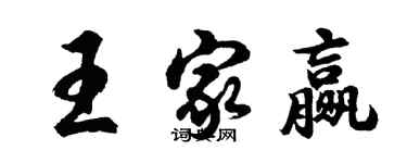 胡问遂王家赢行书个性签名怎么写
