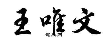 胡问遂王唯文行书个性签名怎么写