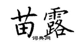 丁谦苗露楷书个性签名怎么写