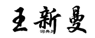 胡问遂王新曼行书个性签名怎么写