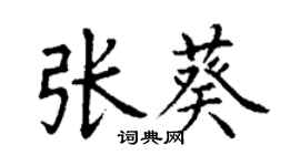 丁谦张葵楷书个性签名怎么写