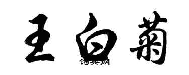 胡问遂王白菊行书个性签名怎么写
