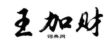 胡问遂王加财行书个性签名怎么写