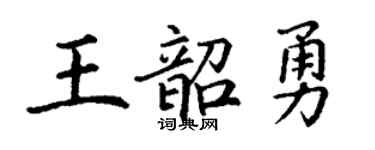 丁谦王韶勇楷书个性签名怎么写