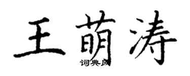 丁谦王萌涛楷书个性签名怎么写
