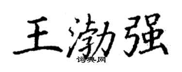 丁谦王渤强楷书个性签名怎么写