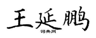 丁谦王延鹏楷书个性签名怎么写