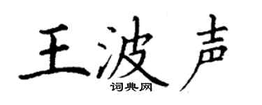 丁谦王波声楷书个性签名怎么写
