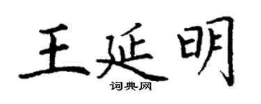 丁谦王延明楷书个性签名怎么写