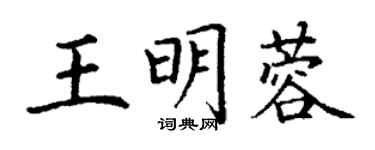 丁谦王明蓉楷书个性签名怎么写