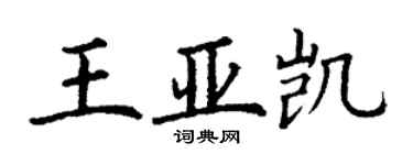 丁谦王亚凯楷书个性签名怎么写