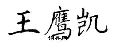丁谦王鹰凯楷书个性签名怎么写
