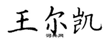 丁谦王尔凯楷书个性签名怎么写