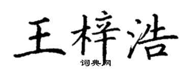 丁谦王梓浩楷书个性签名怎么写