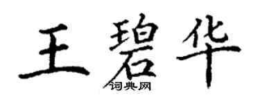 丁谦王碧华楷书个性签名怎么写