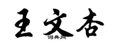 胡问遂王文杏行书个性签名怎么写