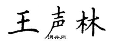 丁谦王声林楷书个性签名怎么写