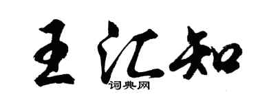 胡问遂王汇知行书个性签名怎么写